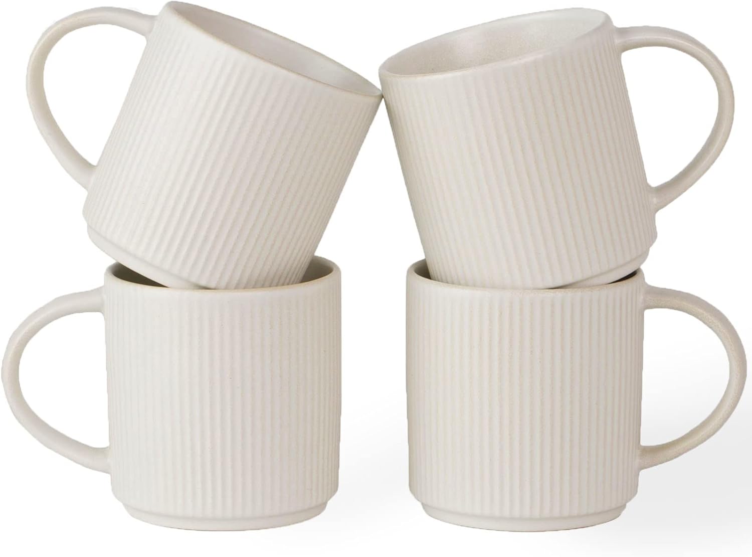 ONE of ONE Mugs Cup Set with Handle for Coffee, Tea, Cocoa, Milk - Ceramic Stoneware Drinkware Set