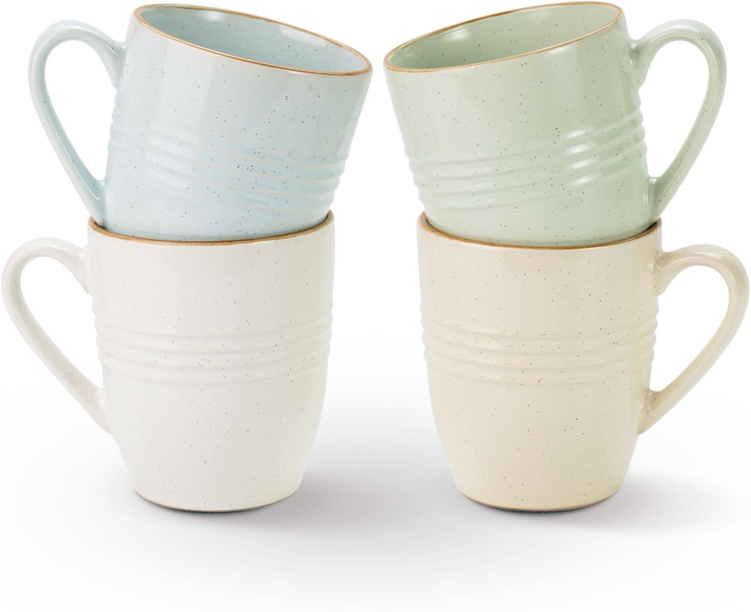 ONE of ONE Jupiter Coffee Mugs Set of 4, 14 OZ Coffee Mug, Microwave and Dishwasher Safe, Coffee Cups with Handle for Coffee, Tea, Cocoa, Milk, Multi-color