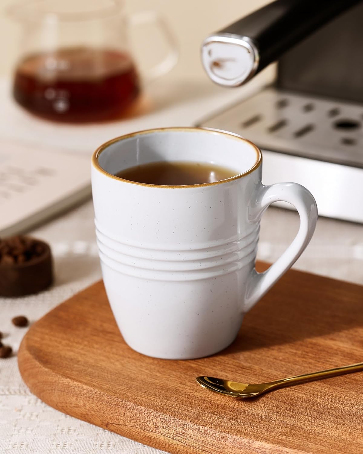 ONE of ONE Jupiter Coffee Mugs Set of 4, 14 OZ Coffee Mug, Microwave and Dishwasher Safe, Coffee Cups with Handle for Coffee, Tea, Cocoa, Milk, Multi-color