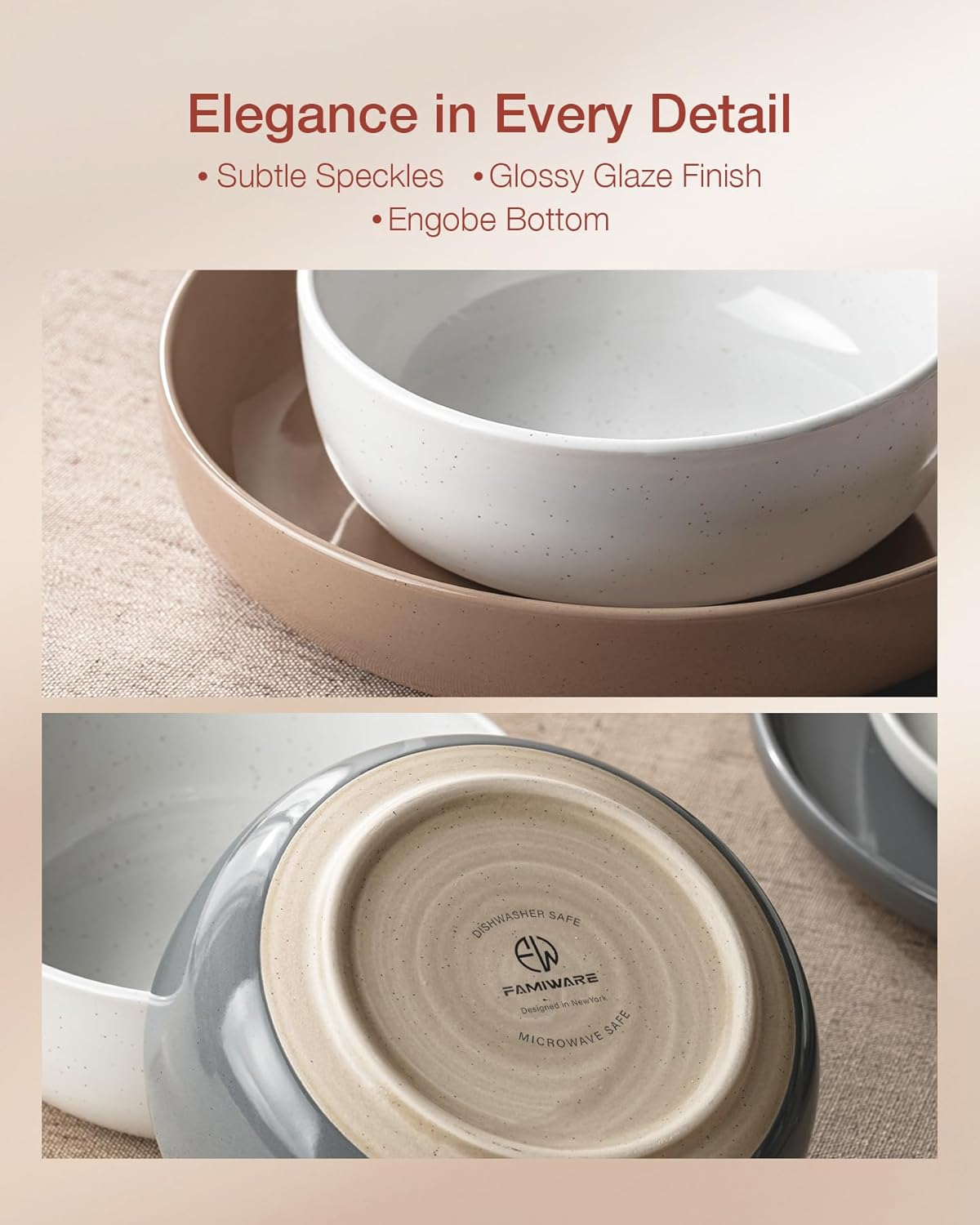 ONE of ONE Plates and Bowls Set, 12 Pieces Dinnerware Sets, Dishes Set for 4, Multi Colors.