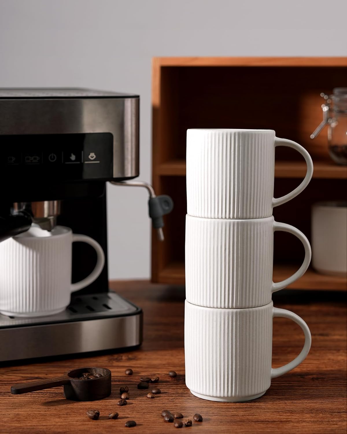 ONE of ONE Mugs Cup Set with Handle for Coffee, Tea, Cocoa, Milk - Ceramic Stoneware Drinkware Set