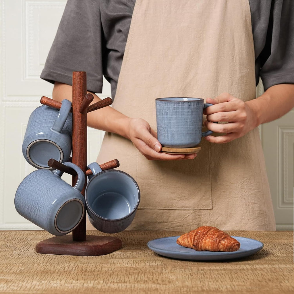 4 Piece Stoneware Coffee Mug Set (Set of 4)