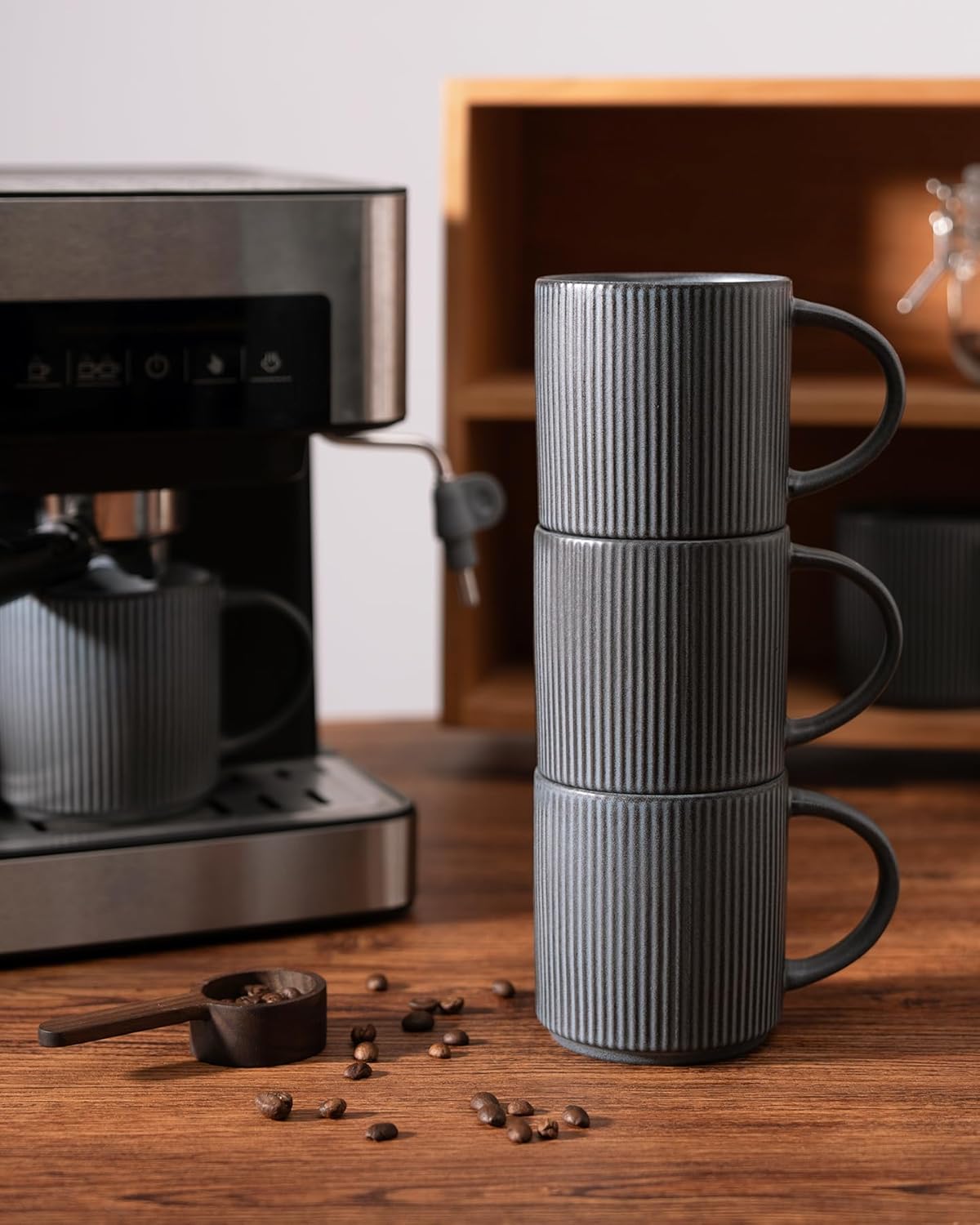 ONE of ONE Mugs Cup Set with Handle for Coffee, Tea, Cocoa, Milk - Ceramic Stoneware Drinkware Set