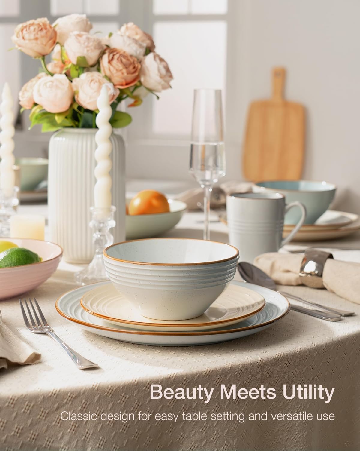 ONE of ONE Jupiter Stoneware Dinnerware Set of 12 - Multi Color