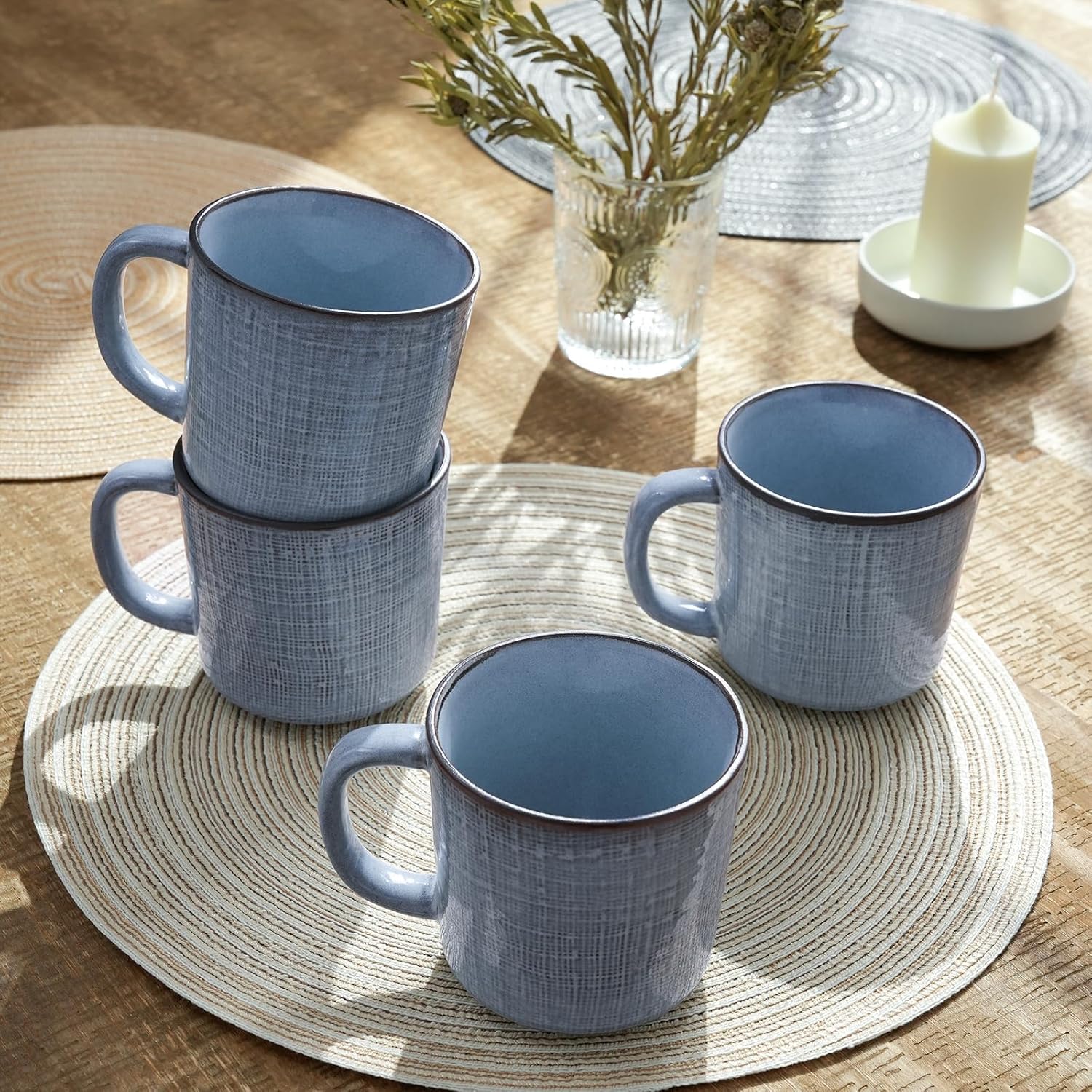 4 Piece Stoneware Coffee Mug Set (Set of 4)